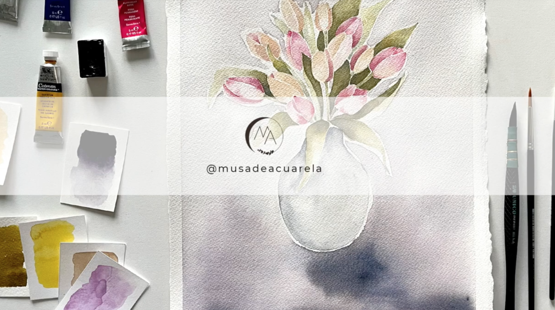 Cómo pintar tulipán en acuarela
